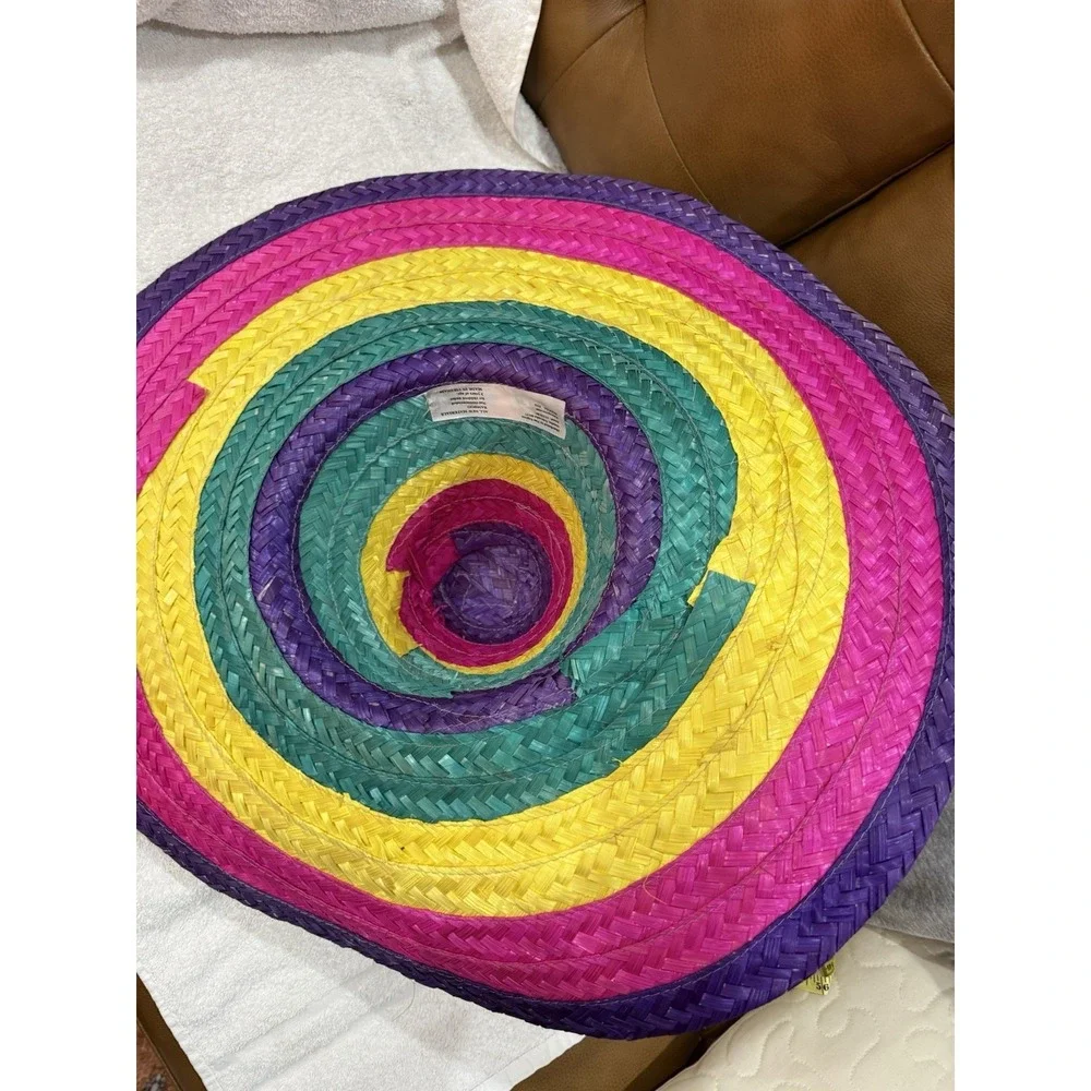 Fun Express Bamboo Multicolor Sombrero Fiesta Hat Purple Pink Yellow‎ Green